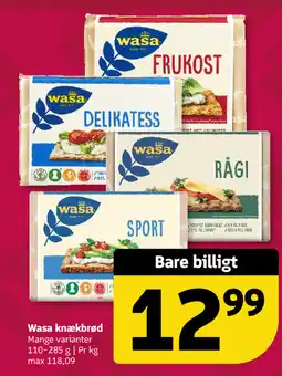 Løvbjerg Wasa knækbrød tilbud