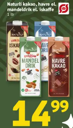 Løvbjerg Naturli kakao, havre el. mandeldrik el. iskaffe tilbud