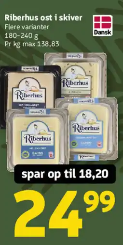 Løvbjerg Dansk Riberhus ost i skiver tilbud