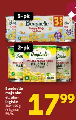 Løvbjerg Bonduelle majs alm. el. øko- logiske tilbud