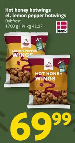 Løvbjerg Hot honey hotwings el. lemon pepper hotwings Dybfrost tilbud