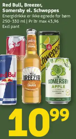 Løvbjerg Red Bull, Breezer, Somersby el. Schweppes tilbud