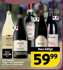Løvbjerg Lu'li, Amicale, Poggio siresa valpolicella el. Côtes du rhône xavier tilbud