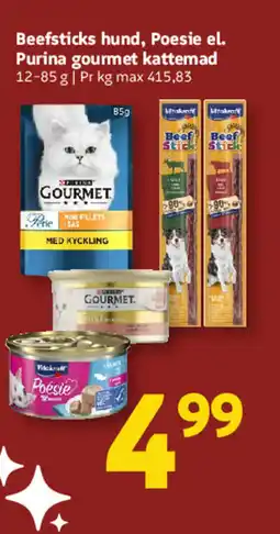 Løvbjerg Beefsticks hund, Poesie el. Purina gourmet kattemad tilbud