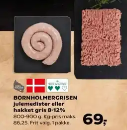 Kvickly Bornholmergrisen julemedister eller hakket gris 8-12% tilbud