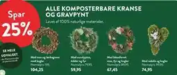 Plantorama ALLE KOMPOSTERBARE KRANSE OG GRAVPYNT tilbud