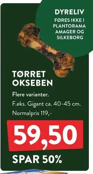 Plantorama TØRRET OKSEBEN, DKK 59.5 tilbud