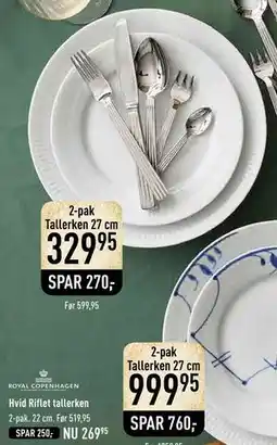 Imerco Hvid Riflet tallerken, DKK 329.95 tilbud