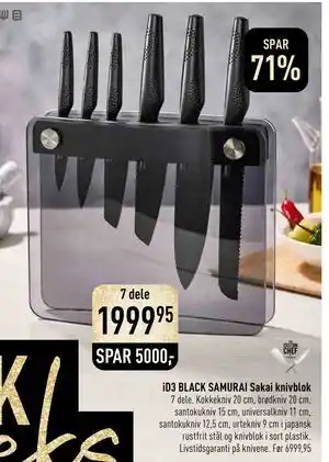 ID3 BLACK SAMURAI Sakai knivblok, DKK 1999.95