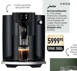 Imerco Dark Inox kaffemaskine, DKK 5999.95 tilbud