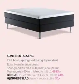 Daells Bolighus KONTINENTALSENG, DKK 4833 tilbud