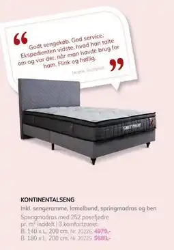 Daells Bolighus KONTINENTALSENG tilbud