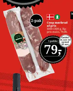 Dagli'Brugsen Coop mørbrad af gris tilbud