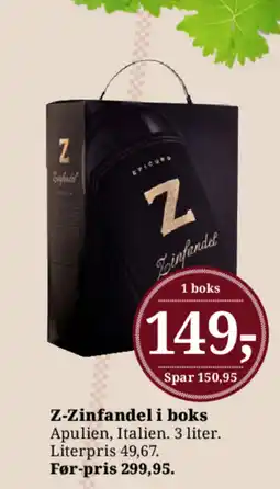 Dagli'Brugsen Z-Zinfandel i boks tilbud