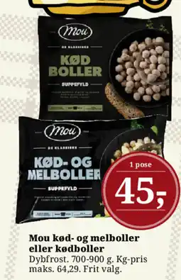 Dagli'Brugsen Mou kød- og melboller eller kødboller tilbud