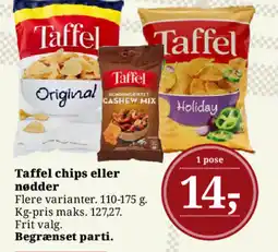 Dagli'Brugsen Taffel chips eller nødder tilbud