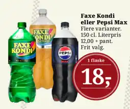 Dagli'Brugsen Faxe Kondi eller Pepsi Max tilbud
