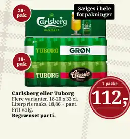 Dagli'Brugsen Carlsberg eller Tuborg tilbud