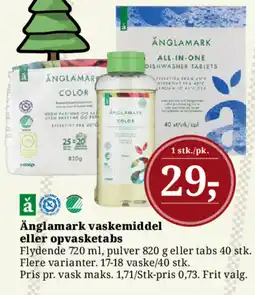 Dagli'Brugsen Änglamark vaskemiddel eller opvasketabs tilbud