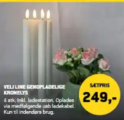 XL-BYG Veli line genopladelige kronelys tilbud