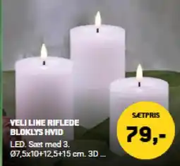 XL-BYG Veli line riflede bloklys hvid tilbud