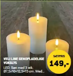 XL-BYG Veli line genopladelige vokslys tilbud