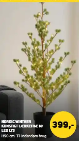 XL-BYG Nordic winther kunstigt lærketræ m/ led lys tilbud