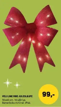 XL-BYG Veli line rod julesløjfe tilbud