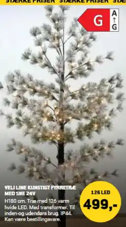 XL-BYG Veli line kunstigt fyrretre med sne 24v tilbud