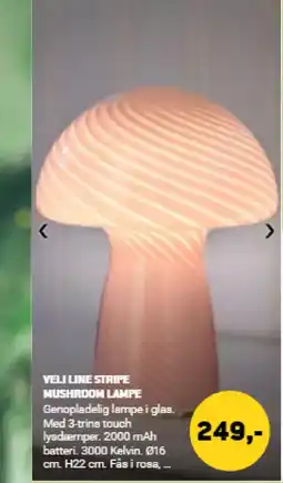 XL-BYG Veli line stripe mushroom lampe tilbud