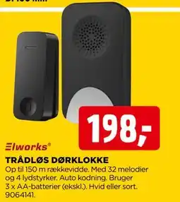jem & fix TRÅDLØS DØRKLOKKE, DKK 198 tilbud