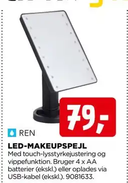 jem & fix LED MAKEUPSPEJL, DKK 79 tilbud