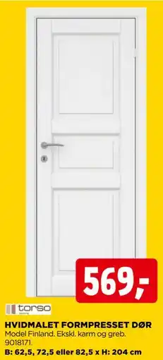 jem & fix HVIDMALET FORMPRESSET DØR, DKK 569 tilbud