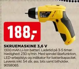 jem & fix SKRUEMASKINE 3,6 V, DKK 188 tilbud