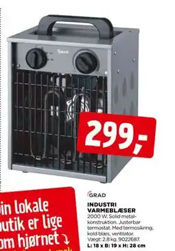 jem & fix INDUSTRI VARMEBLÆSER, DKK 299 tilbud