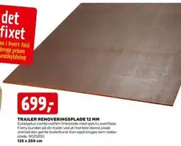 jem & fix TRAILER RENOVERINGSPLADE 12 MM, DKK 699 tilbud