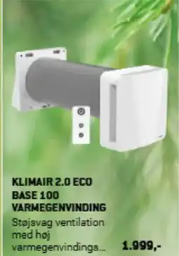 XL-BYG Klimair 2.0 eco base 100 varmegenvinding tilbud