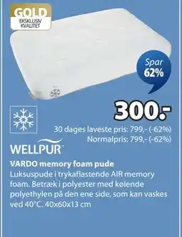 JYSK VARDO memory foam pude, DKK 300 tilbud