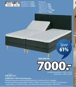 JYSK BJORSUND + KOLA elevationsseng, DKK 7000 tilbud