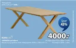 JYSK GRIBSKOV spisebord, DKK 4000 tilbud