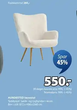 JYSK HUNDESTED lænestol, DKK 550 tilbud