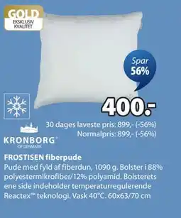 JYSK FROSTISEN fiberpude, DKK 400 tilbud