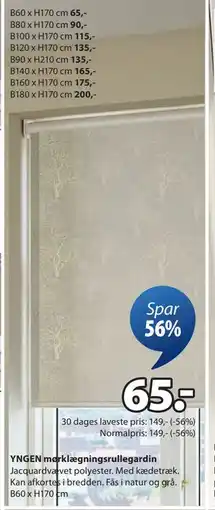 JYSK YNGEN mørklægningsrullegardin tilbud