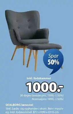 JYSK SKALBORG lænestol, DKK 1000 tilbud