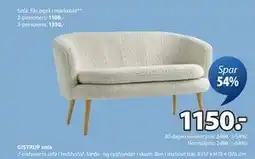 JYSK GISTRUP sofa, DKK 1150 tilbud
