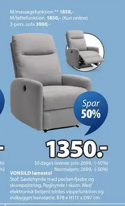 JYSK VONSILD lænestol tilbud