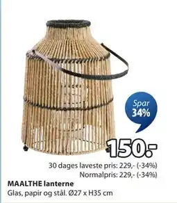 JYSK MAALTHE lanterne, DKK 150 tilbud