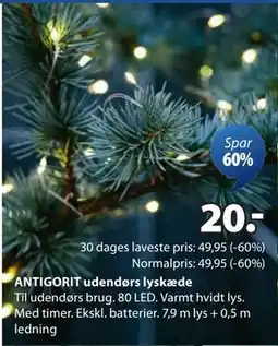 JYSK ANTIGORIT udendørs lyskæde, DKK 20 tilbud