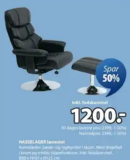 JYSK HASSELAGER lænestol, DKK 1200 tilbud