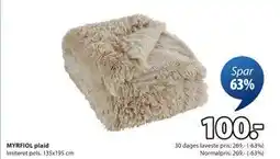 JYSK MYRFIOL plaid, DKK 100 tilbud